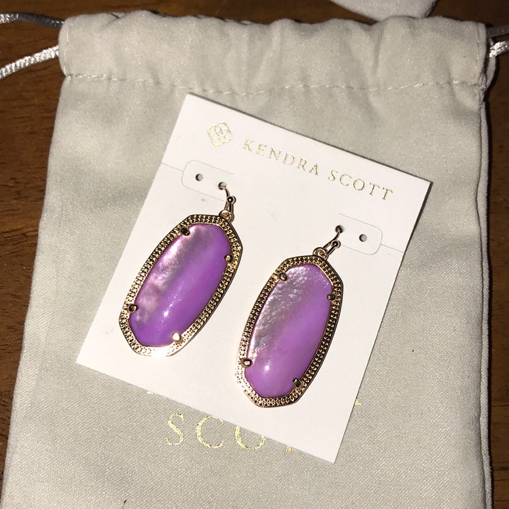 Kendra Scott LE rose gold and lilac Elle earrings